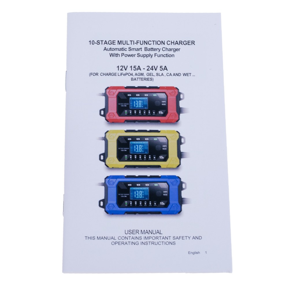 Зарядний пристрій 12V/15A - 24V/5A для Li/Lead/LiFePO4 акумуляторів (FBC122415D – Foxsur) Зарядний пристрій 12V/15A - 24V/5A для Li/Lead/LiFePO4 акумуляторів (FBC122415D – Foxsur)