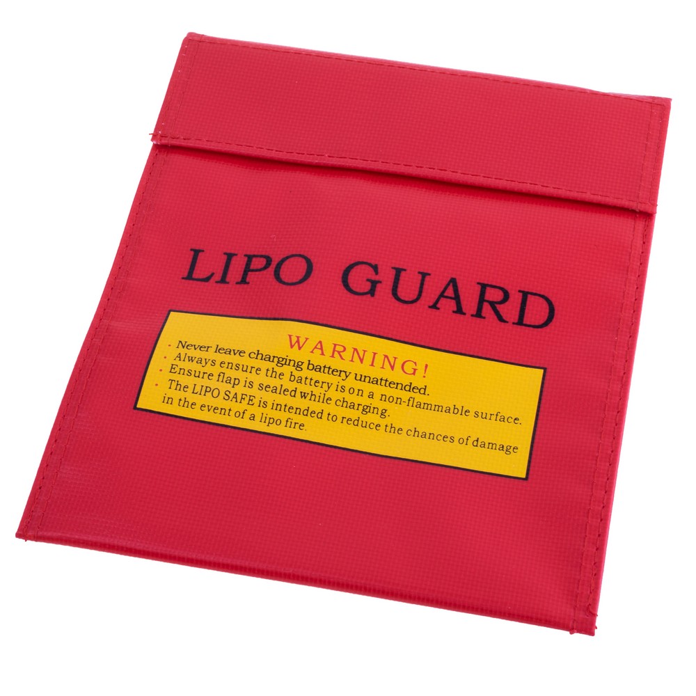 Захисна, вогнетривка сумка для Li-po/Li-Ion акумуляторів червона 230x180