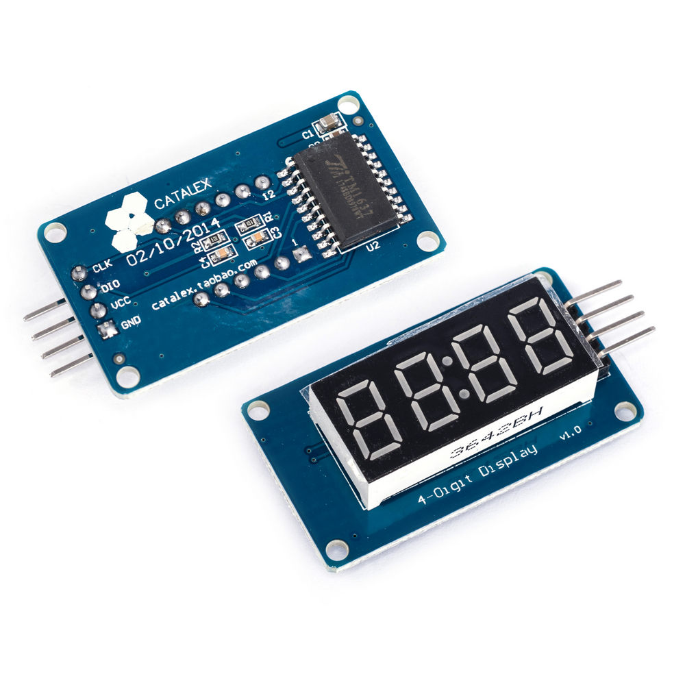 Модуль годинника для Arduino з семисегментним дисплеєм. Червоне світло. TM1637 Модуль годинника для Arduino з семисегментним дисплеєм. Червоне світло. TM1637