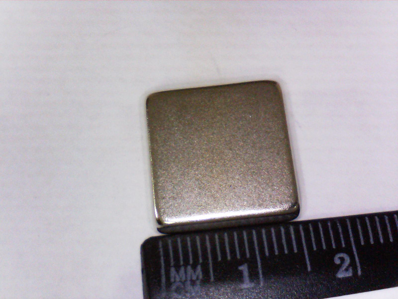 Магнит NdFeB, Блок 15 x 15 x 5 mm (N38), Ni+Cu+Ni (никель)
