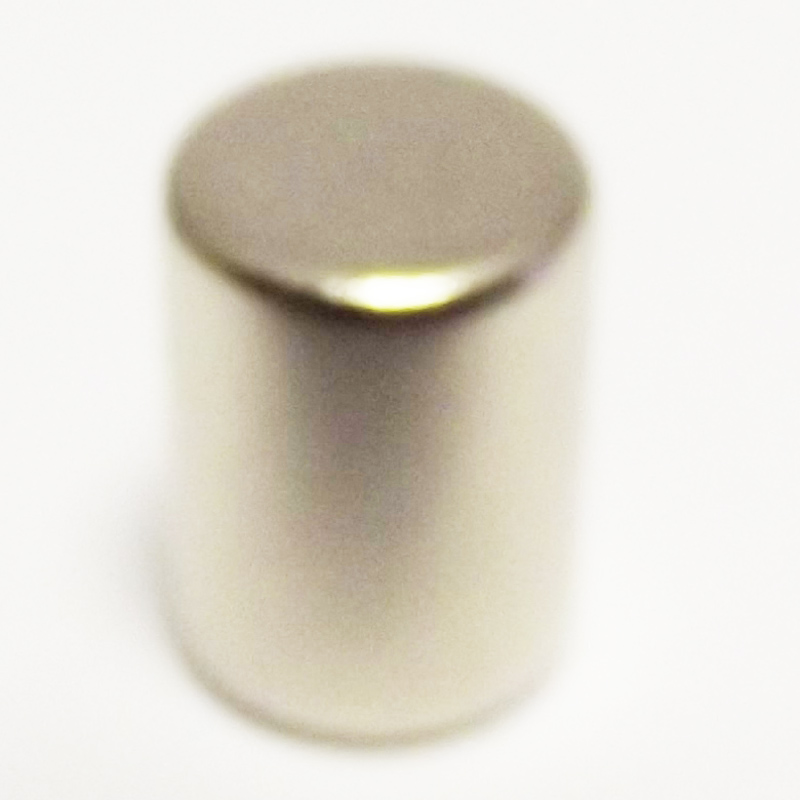 Магнит NdFeB, диск/цилиндр OD7,5 x 10 mm (N38), Ni+Cu+Ni (никель)