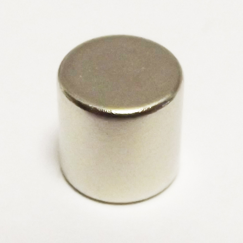 Магнит NdFeB, диск/цилиндр OD8 x 8 mm (N38), Ni+Cu+Ni (никель)