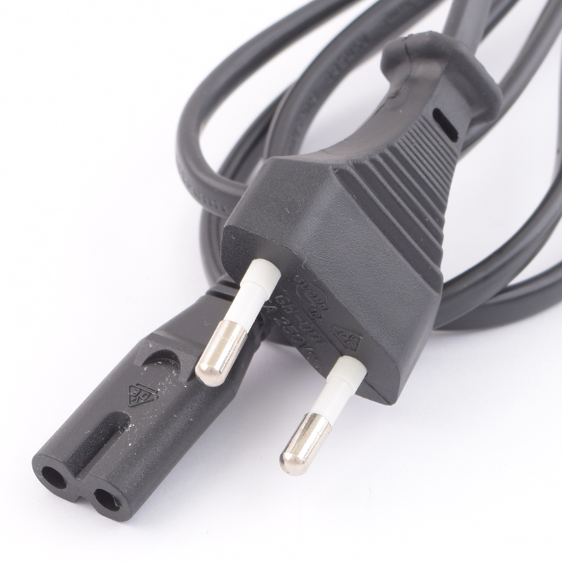 Шнур сетевой 2х0.75 черный 1,8м (KLS17-SH037+SH103-1.8M-B-H03VVH2-F 2*0.75) Шнур сетевой 2х0.75 черный 1,8м (KLS17-SH037+SH103-1.8M-B-H03VVH2-F 2*0.75)
