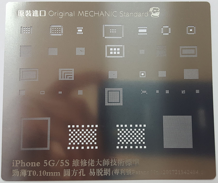 Трафарет S20 для чіпів iPhone 5G / 5S (Mechanic)