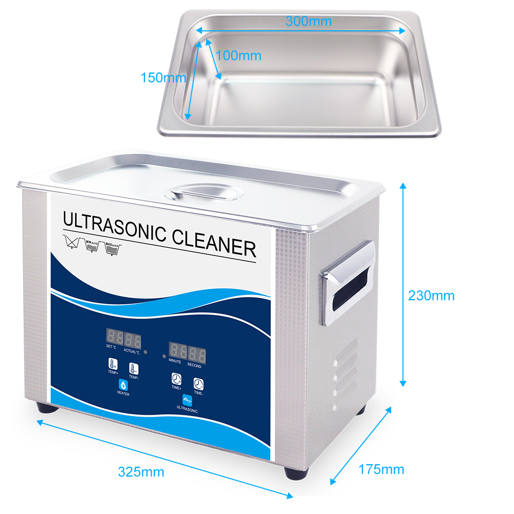 Ультразвуковий очищувач-ванна 4,5л 180Вт / 40kHz з підігрівом 300Вт (GS0304 - Granbo)