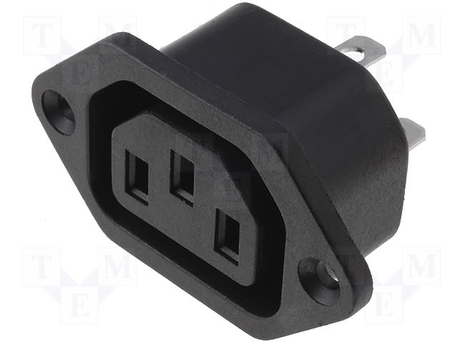 Гнездо питания 2108CQ АС IEC 60320 C13 (F) "мама"