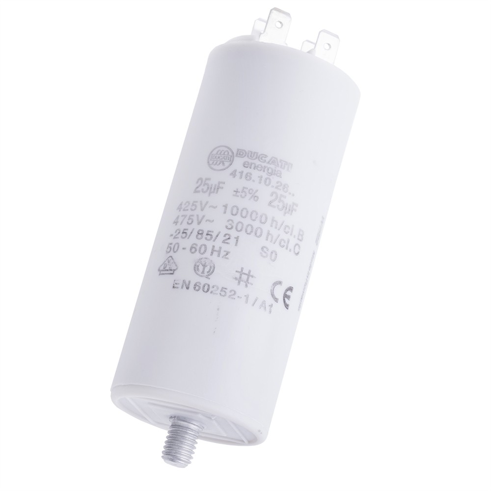 25uF 425VAC ±5% 40x92mm , з клемами 6.3mm (4.16.10.26.64) Ducati (конденсатор пусковий) 25uF 425VAC ±5% 40x92mm , з клемами 6.3mm (4.16.10.26.64) Ducati (конденсатор пусковий)