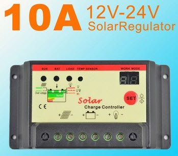 Контроллер для систем на солнечной батарее 10А 12В/24В (CMT-10A)