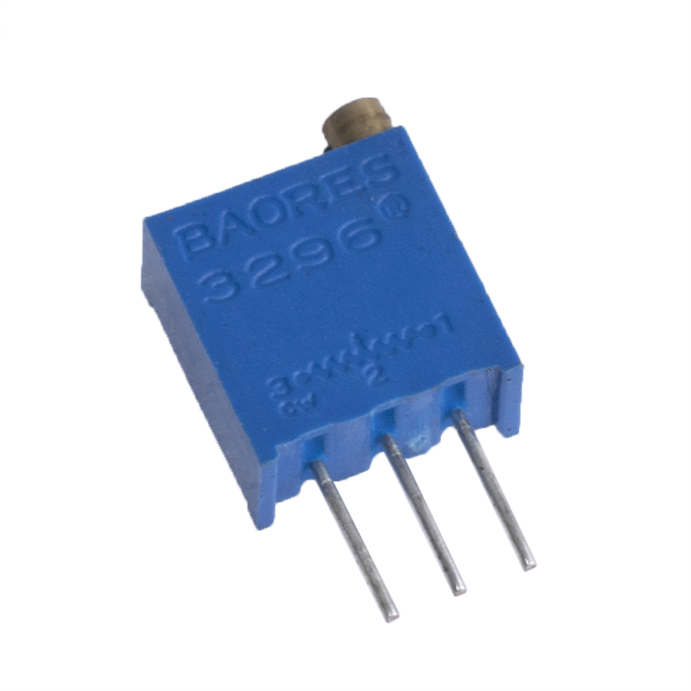 50 kOhm 3296W-1-503-Bourns (потенціометр настроювальний багатооборотний 3/8 "вивідний, регулювання зверху; 9,53х10,03х4,83мм)