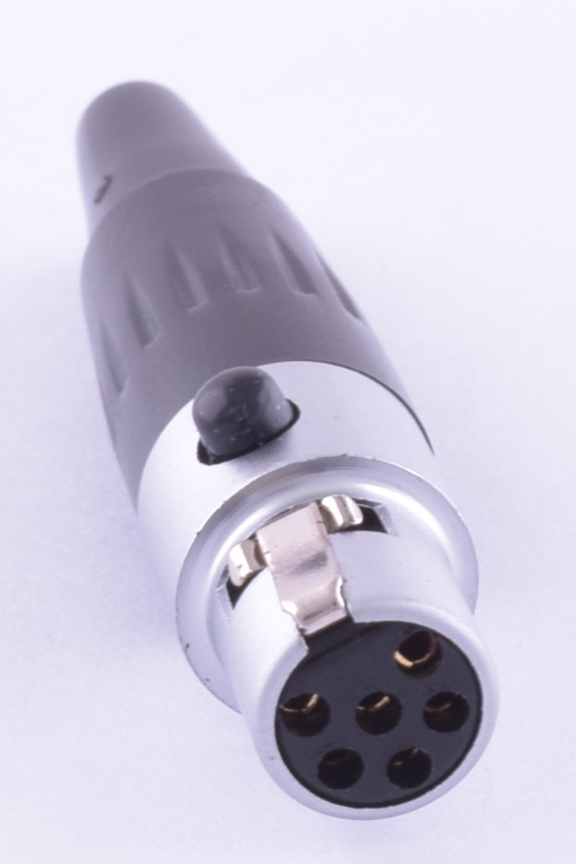 Штекер "мама" mini xlr 6P, на кабель, срібний (GT3-1401-6P-SC) Global ...