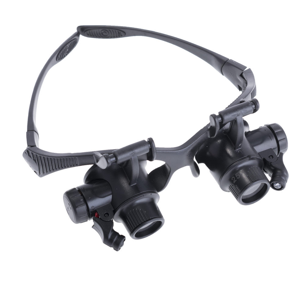 9892GJ Лупа-очки бинокулярная с LED подсветкой, 10X 15X 20X 25Х (Magnifier)