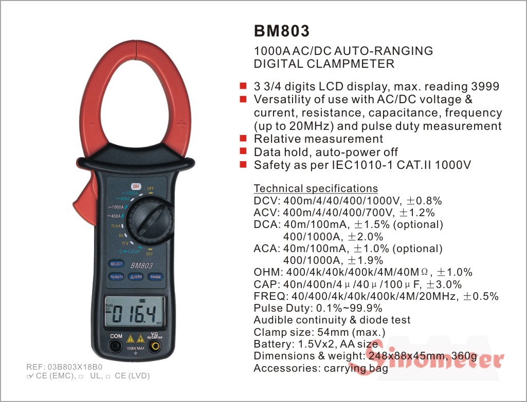 BM803 (DC/AC) (Токоизмерительные клещи) BM803 (DC/AC) (Токоизмерительные клещи)