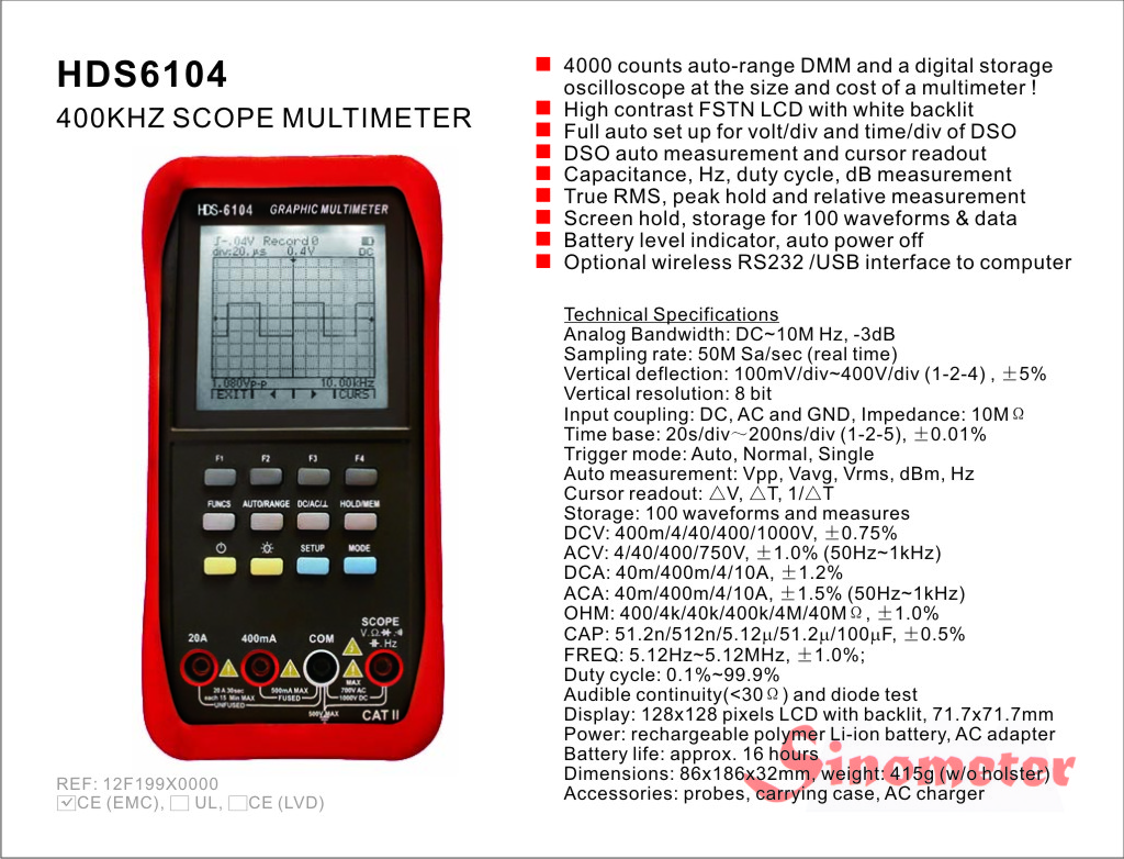 HDS6104 (Осциллограф портативный)