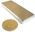 Магнит NdFeB, Блок 50 x 20 x 5 mm (N38), Ni+Cu+Ni (никель)