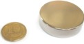 Магнит NdFeB, диск/цилиндр OD30 x 8 mm (N38), Ni+Cu+Ni (никель)