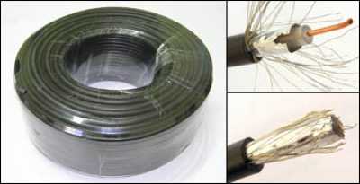 Коаксиальный кабель RG-58 (48 жил, 0.813 Copper + PE + Al.foil + 0.12x48 tinned copper + PVC)