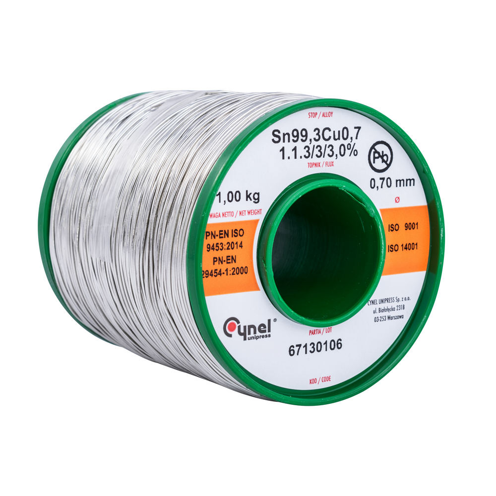 SN99C-0.7/1.0 Дротяний припій SN99Cu1-0.7/1kg 3.0% 1000гр SN99C-0.7/1.0 Дротяний припій SN99Cu1-0.7/1kg 3.0% 1000гр