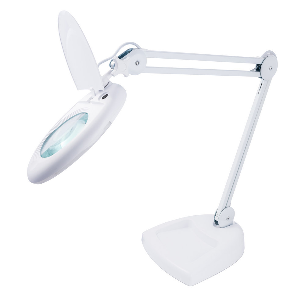 Лупа-лампа ZD-140 Led настільна, кругла, 5Х, діам.-130мм, біла