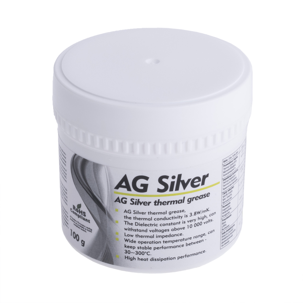 Термопаста AG Silver 100гр. (ART.AGT-118) Термопаста AG Silver 100гр. (ART.AGT-118)