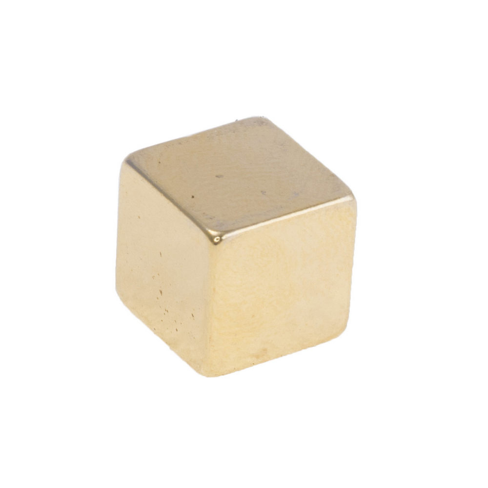 Магнит NdFeB, Блок 10 x 10 x 10 mm (N48), Ni+Cu+Ni+Au (золото)