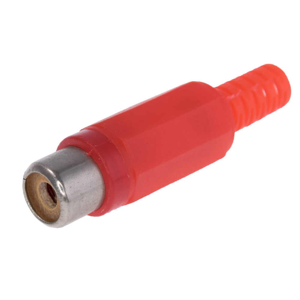 CC-106R RCA-вилка, "мама", прямой, красный, с амортизатором кабеля CC-106R RCA-вилка, "мама", прямой, красный, с амортизатором кабеля