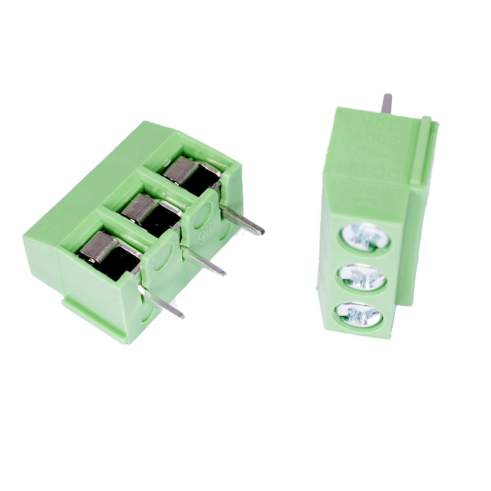 Клеммник DG126-5.0-03P-14-00A(H) 3конт., зеленый, шлиц (Degson)