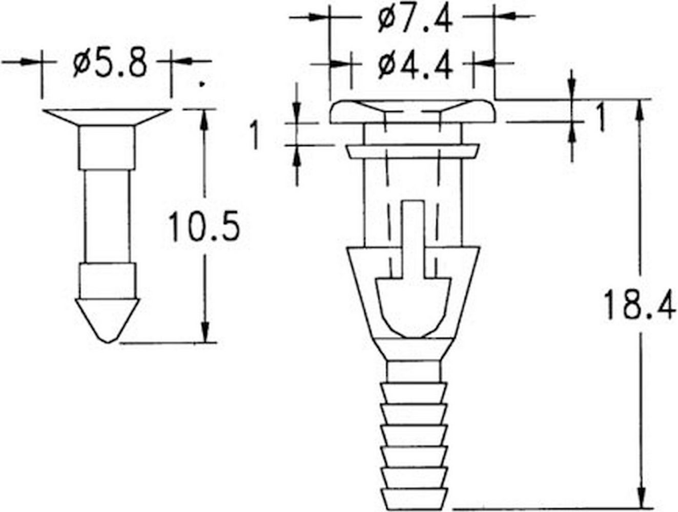 Кріплення для Вентиляторів та решіток, кліпса пластикова FSP-1
