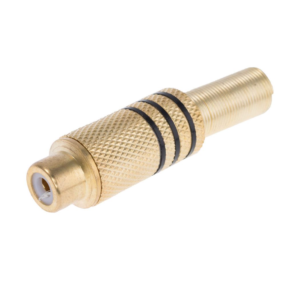 Гніздо RCA (тюльпан) золочений з чорною смугою (KLS1-RCA-PF03-G-B-6.5) Гніздо RCA (тюльпан) золочений з чорною смугою (KLS1-RCA-PF03-G-B-6.5)