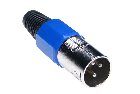 Штекер "папа" XLR 3P, на кабель, синий (AL1206-Bochen)