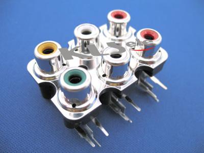 RCA колодка на 6 выходов (RCA-602-N-YE-WH-RE-GR-WH-RE)