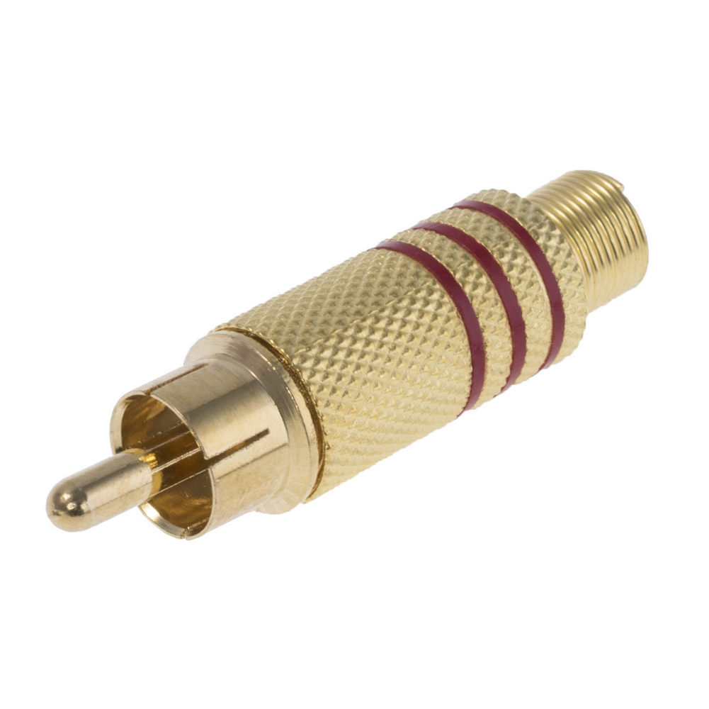 Штекер RCA (тюльпан) золочений, з червоною смугою (KLS1-RCA-PM03-G-R-W-6.5) Штекер RCA (тюльпан) золочений, з червоною смугою (KLS1-RCA-PM03-G-R-W-6.5)