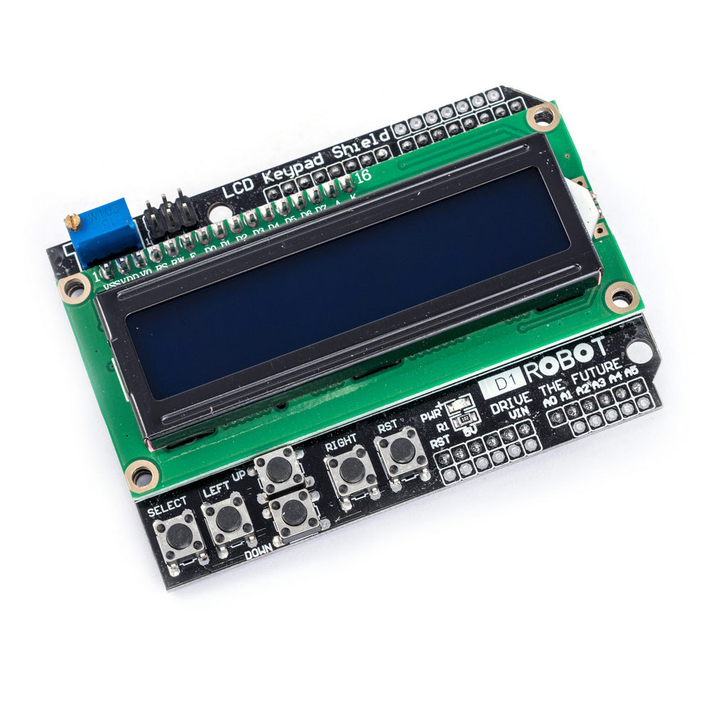 Индикаторный модуль LCD1602 с клавиатурой для Arduino Индикаторный модуль LCD1602 с клавиатурой для Arduino