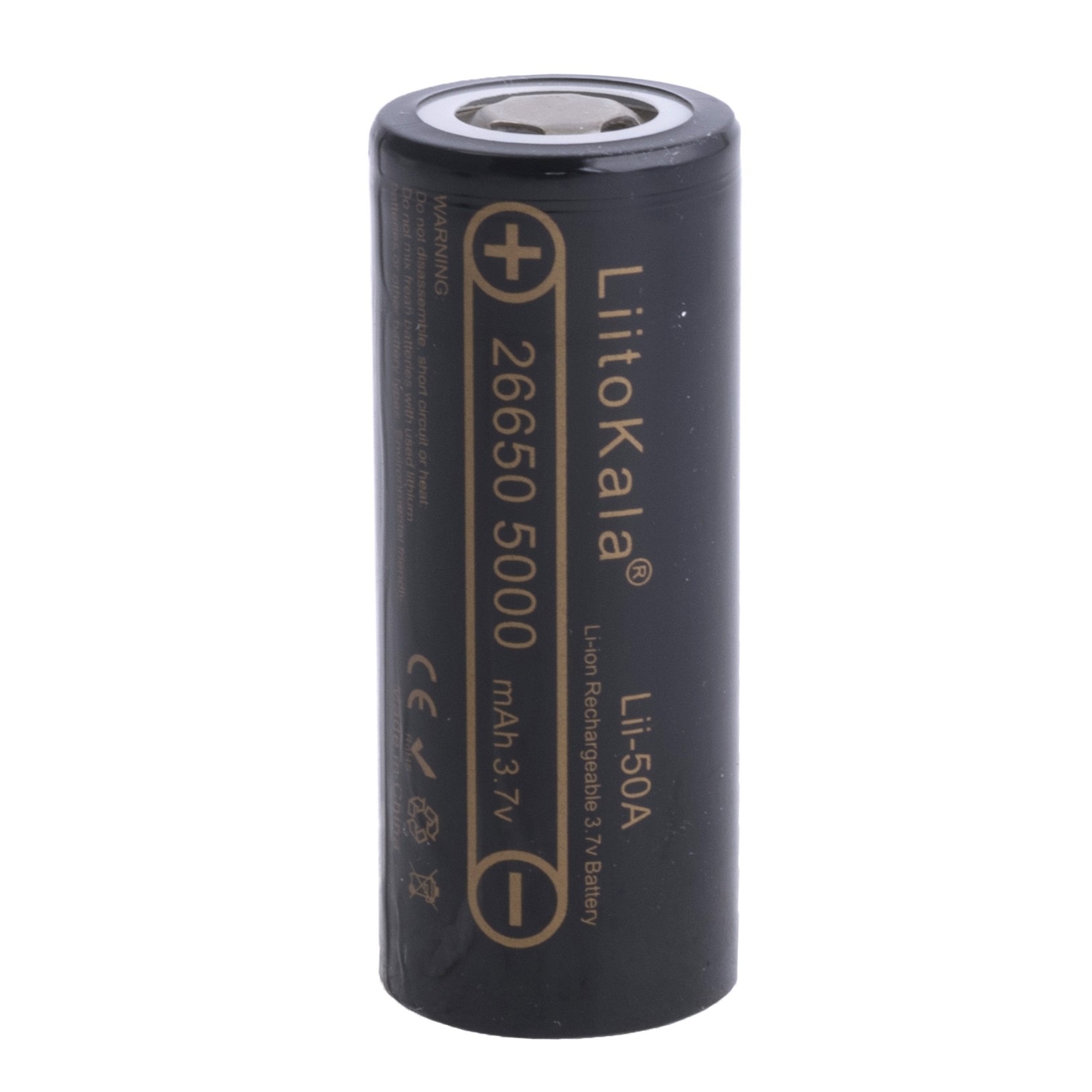 Lii-50A 26650 (5000mA, 3.7V, ≤20mΩ, 95g(±1%), Liitokala) акумулятор