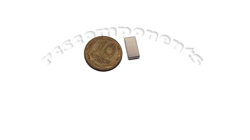 Магнит NdFeB, Блок 10 x 5 x 2 mm (N48), Ni+Cu+Ni (никель)