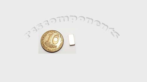 Магнит NdFeB, Блок 8 x 4 x 1.5mm (N50),Ni+Cu+Ni (никель)