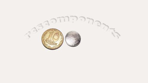 Магнит NdFeB, диск/цилиндр OD12 x 2 mm (N38), Ni+Cu+Ni (никель)