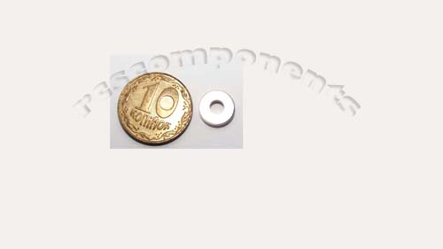 Магнит NdFeB, Кольцо OD8 x ID3 x 1.5mm (N38), Ni+Cu+Ni (никель)