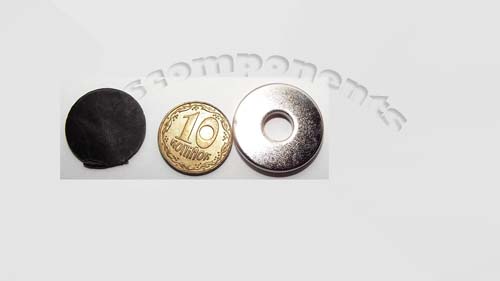 Магнит NdFeB, Кольцо OD20 x ID6.5 x 3mm (N38), Ni+Cu+Ni (никель)