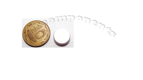Магнит NdFeB, диск/цилиндр OD10 x 3 mm (N38), Ni+Cu+Ni (никель)