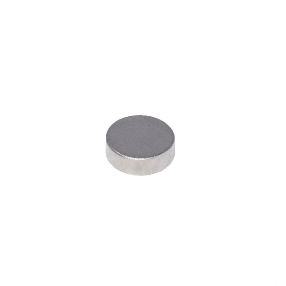 Магніт NdFeB, диск/циліндр D3 x 1 mm (N38), Ni + Cu + Ni (нікель)