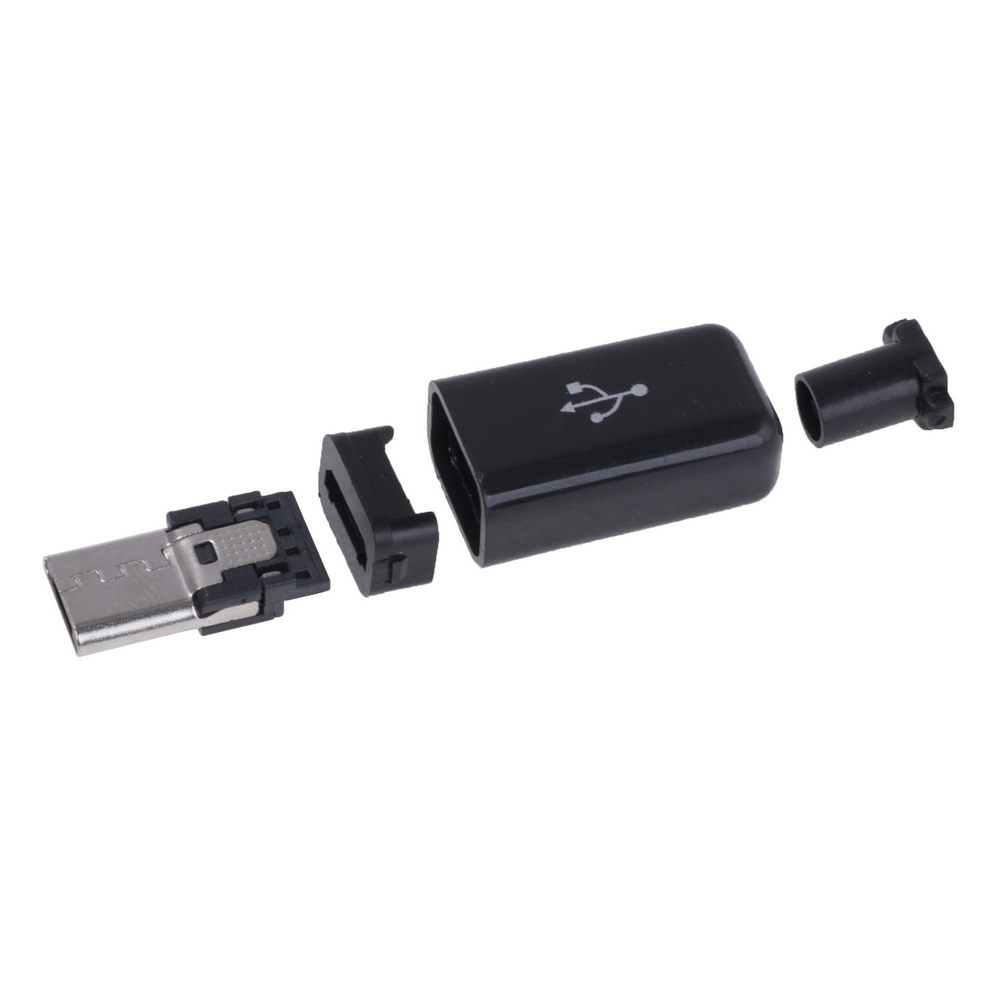 Micro USB тип B вилка apple style черная
