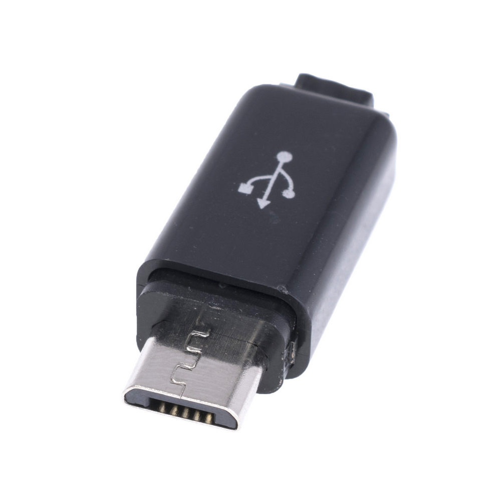 Micro USB тип B вилка apple style чорна