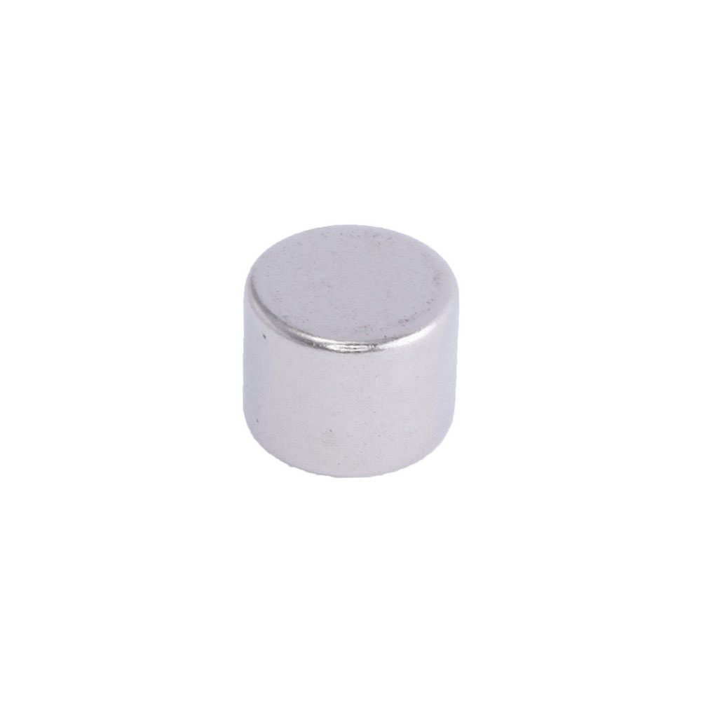 Магніт NdFeB, диск/циліндр D10 x 8 mm (N38), Ni + Cu + Ni (нікель)