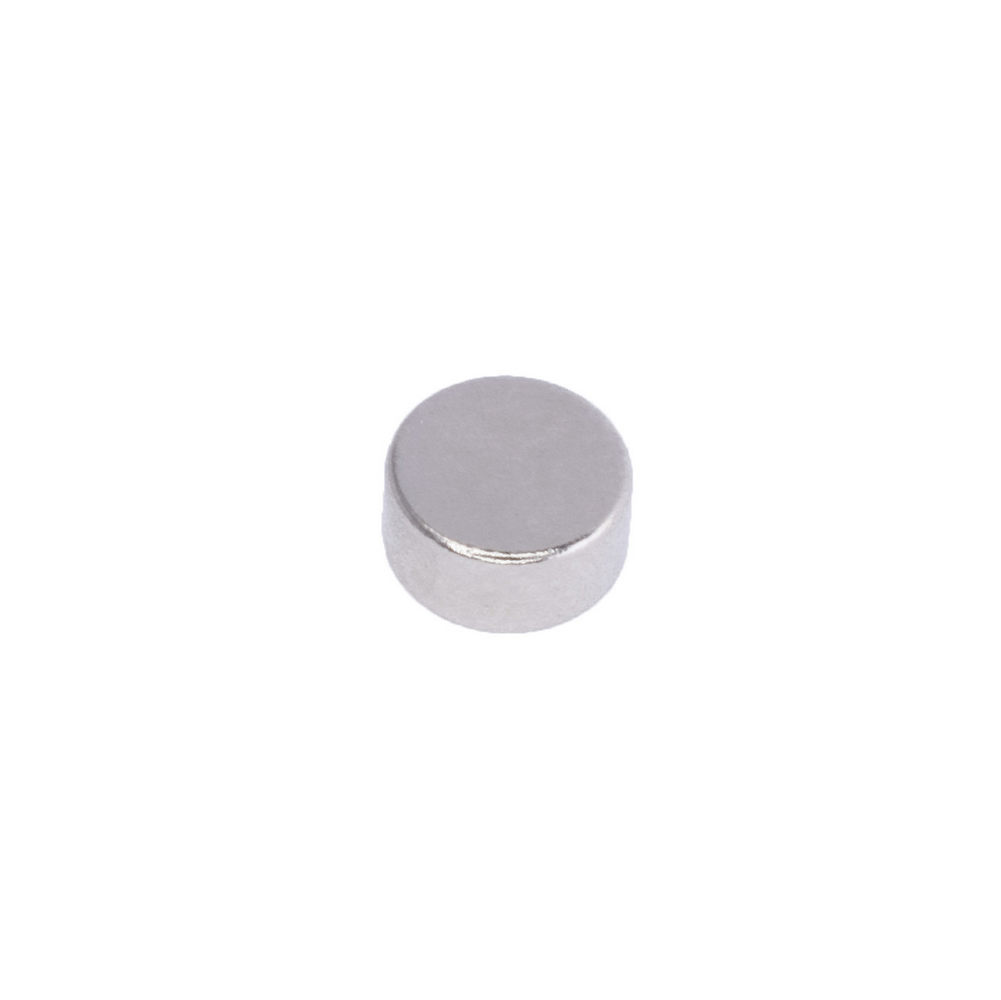 Магніт NdFeB, диск/циліндр D4 x 2 mm (N50), Ni + Cu + Ni (нікель)