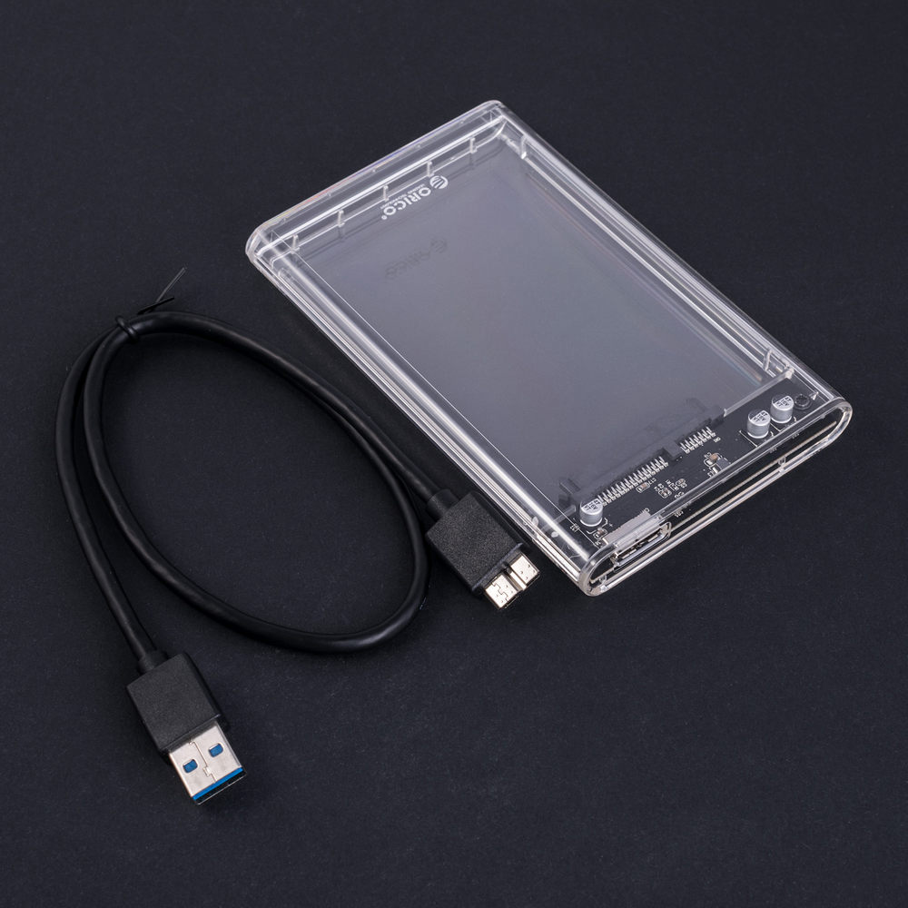 Зовнішній бокс USB3.0 Micro B для HDD/SSD 2,5'SATA (Orico - 2139U3, прозорий)