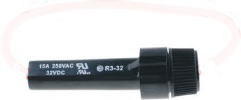 Тримач запобіжника на кабель під 5x20мм під закрутку, чорний корпус (R3-32A3A) (R3-64) (ZC-410)