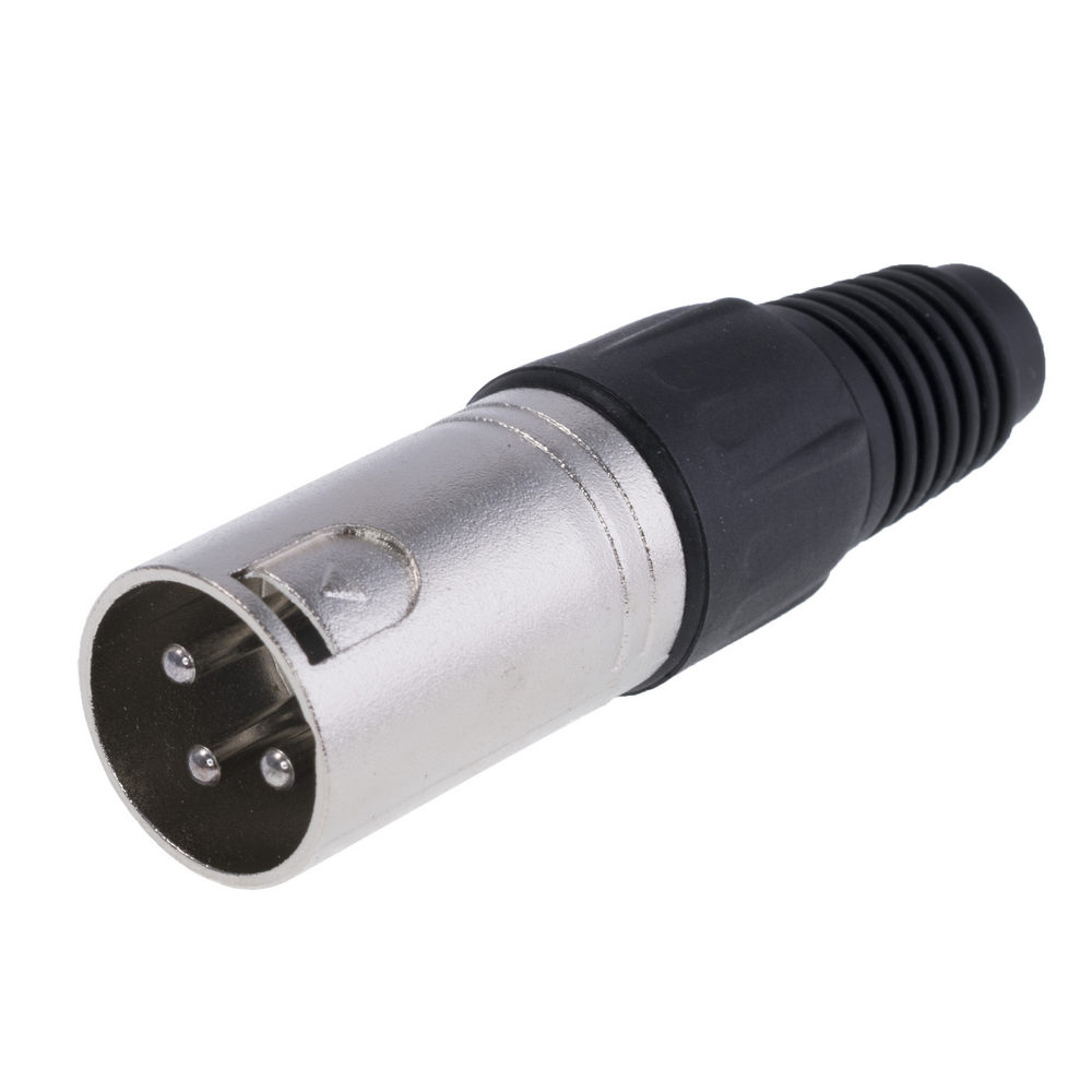 Штекер "папа" XLR 3P, на кабель, чорний (AL1207-Bochen) Штекер "папа" XLR 3P, на кабель, чорний (AL1207-Bochen)