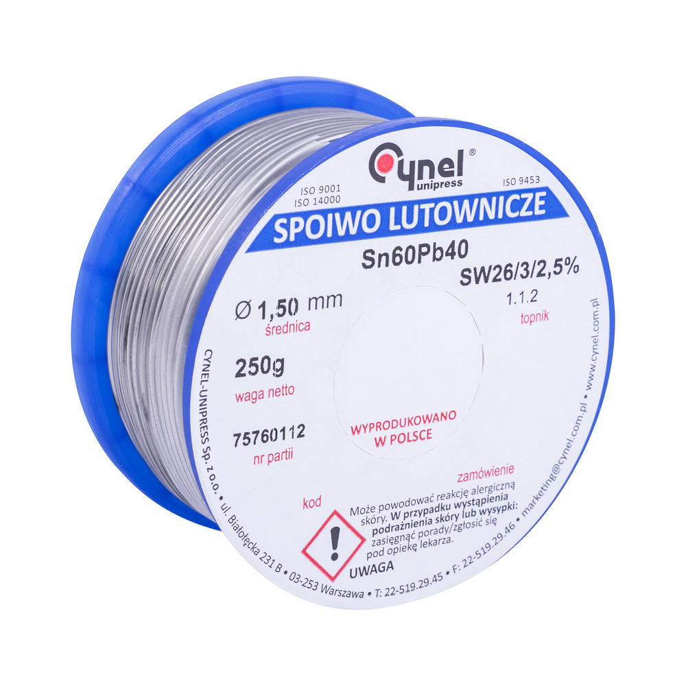 Дротяний припій Sn-60% Pb-40% 1,5мм 0,25кг (WG-01X-01-1-150-4/ LC60-1.50/0.25) Дротяний припій Sn-60% Pb-40% 1,5мм 0,25кг (WG-01X-01-1-150-4/ LC60-1.50/0.25)