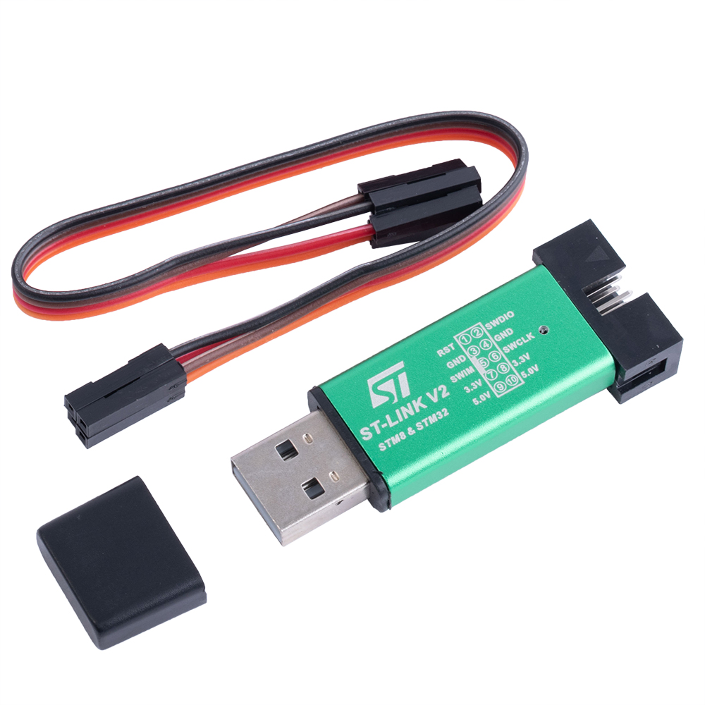 ST-LINK V2 MINI Програматор мікроконтролерів STM8 та STM32, колір зелений