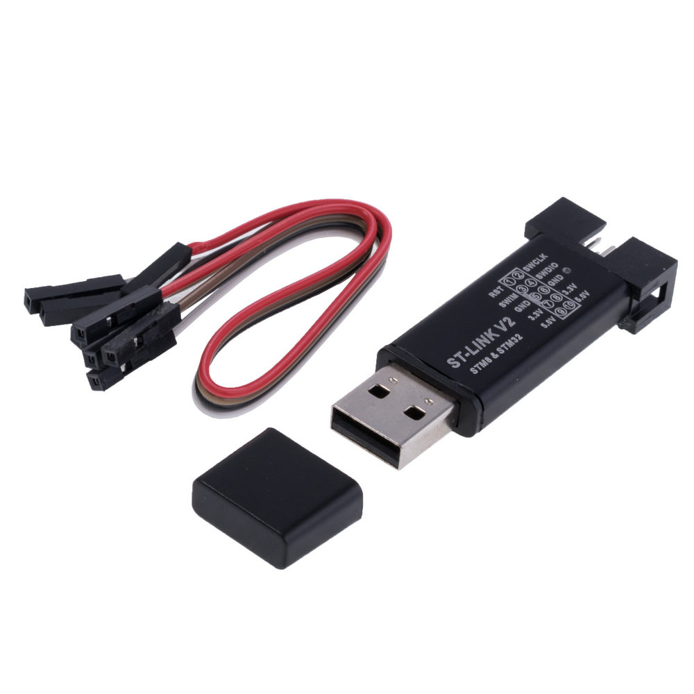 ST-LINK V2 MINI програматор мікроконтролерів STM8 і STM32, колір чорний